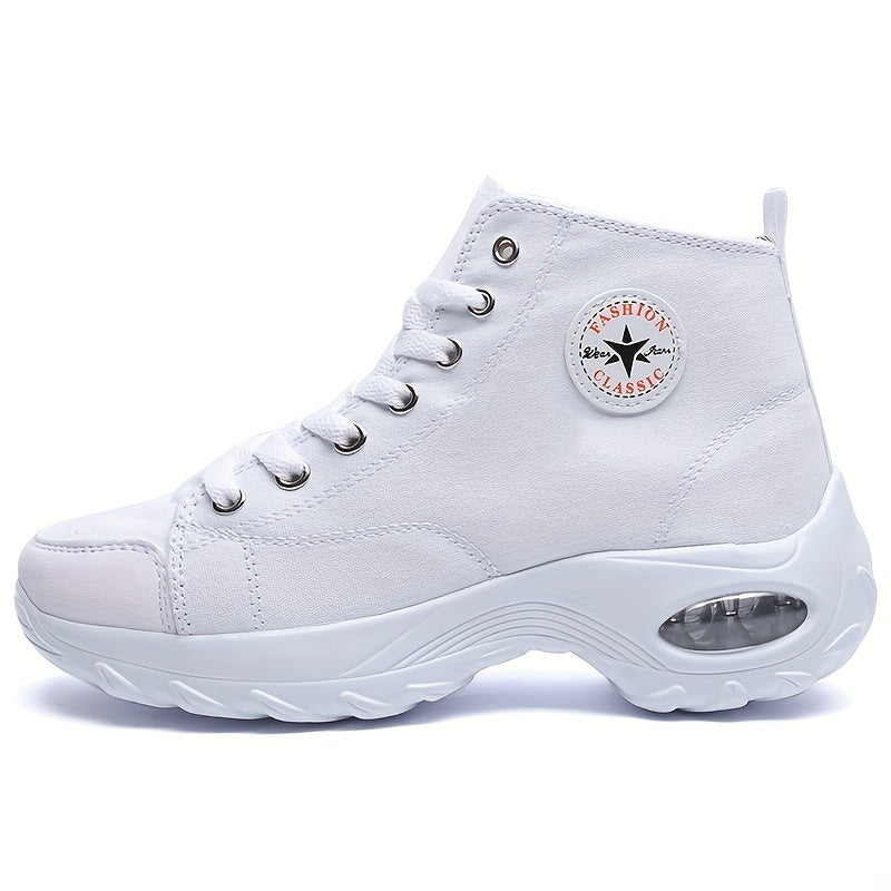 Leisure Air Cushion Sneakers, Breathable Mid Top Shoes